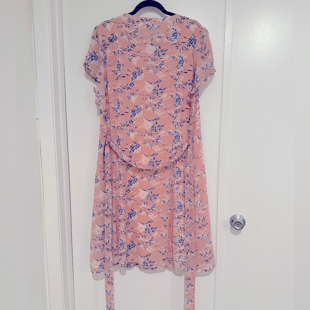 Robert Louis 3X Plus,🌸Pink & Blue Floral Dress 100% polyester w/Double lining - Picture 7 of 10
